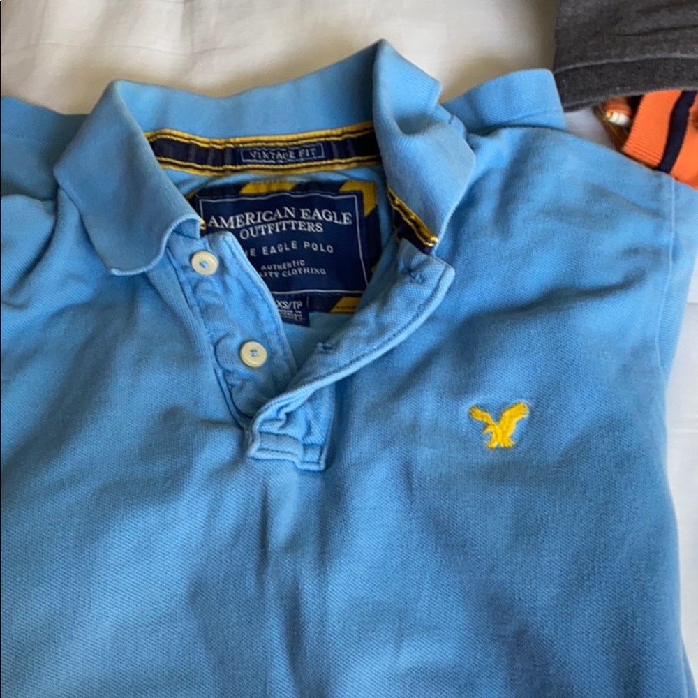 American Eagle light blue polo